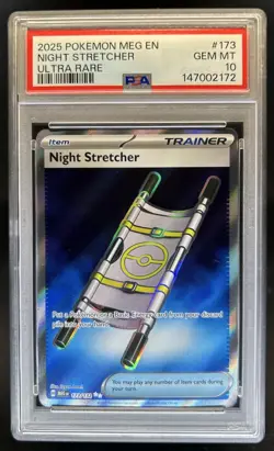 2025 Pokemon Mega Evolution Night Stretcher Ultra Rare #173/132 PSA 10 GEM MINT - Image 1