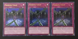 2018 YUGIOH LCKC KAIBA 1ST ED ULTRA RARE FIENDISH CHAIN X3 NM SET - Image 1