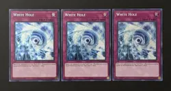 2018 YUGIOH LCKC KAIBA 1ST ED SECRET RARE WHITE HOLE X3 NM - Image 1