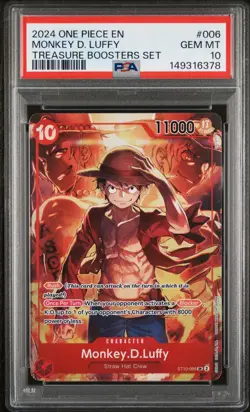 2024 ONE PIECE PROMOS TREASURE BOOSTERS SET #006 MONKEY D. LUFFY PSA 10 - Image 1