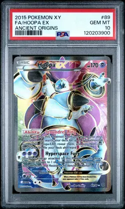 2015 POKEMON XY ANCIENT ORIGINS #89 FULL ART/HOOPA EX PSA 10 - Image 1