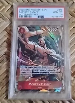 PSA 10 2025 ONE PIECE OP13 EN MONKEY D. GARP ALTERNATE ART - Image 1
