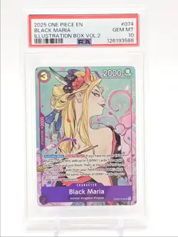 BLACK MARIA 2025 ONE PIECE TWO LEGENDS SUPER RARE GEM OP08-074 PSA 10 Q1048 - Image 1