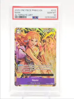 NAMI 2025 ONE PIECE PREMIUM BOOSTER ALTERNATE ART RARE PRB02-012 PSA 10 Q1048 - Image 1