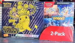 Pokemon Surging Sparks ETB + Booster Bundle Costco 2-pack Sealed - Image 1