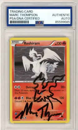PSA Marc Thompson Signed Reshiram BW004 Black & White Holo Promo Pokemon TCG - Image 1