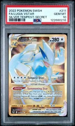 LUGIA VSTAR 211/195 PSA 10 • 2022 Gold Secret Silver Tempest GEM MINT Pokemon - Image 1