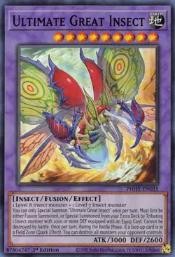 PHHY-EN035 ULTIMATE GREAT INSECT SUPER RARE 1ST EDITION NEAR MINT YuGiOh TCG - Image 1
