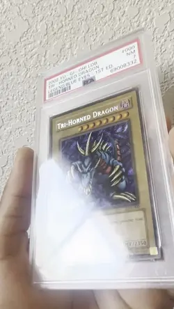 YuGiOh Tri-horned Dragon Lob-000 1st NM PSA 7 - Image 2