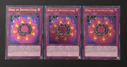 2018 YUGIOH LCKC KAIBA 1ST ED ULTRA RARE RING OF DESTRUCTION X3 NM - Image 1