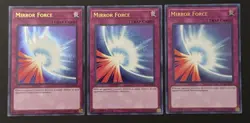 2018 YUGIOH LCKC KAIBA 1ST ED ULTRA RARE MIRROR FORCE X3 NM SET - Image 1