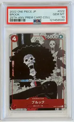 2022 One Piece OP01-022 Brook Premium 25th Anniversary PSA 10 Gem Mint Japanese - Image 1