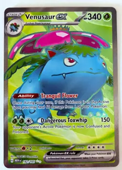 Pokemon TCG Venusaur EX Ultra Rare Full Art Scarlet and Violet 151 Card 182/165 - Image 1