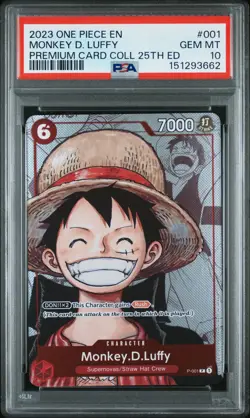 2023 ONE PIECE BANDAI PREMIUM COLLECTION 25TH EDITION MONKEY D. LUFFY PSA 10 - Image 1