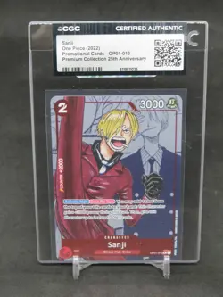 2022 ONE PIECE SANJI PROMO 25TH ANNIVERSARY OP01-013 CGC AUTHENTIC PT - Image 1