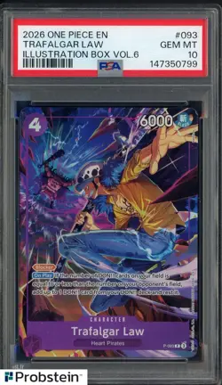 2026 One Piece En #093 Trafalgar Law Illustration Box Vol. 6 PSA 10 GEM MINT - Image 1