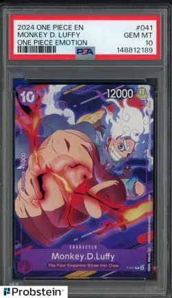 2024 ONE PIECE PROMOS ONE PIECE EMOTION #041 MONKEY D. LUFFY PSA 10 - Image 1