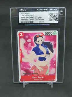 2022 ONE PIECE NICO ROBIN SUPER PRE-RELEASE ST01-008 CGC AUTHENTIC PT - Image 1