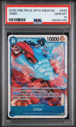 2026 ONE PIECE OP14-EB04-THE AZURE SEA'S SEVEN #049 JINBE PSA 10 - Image 1