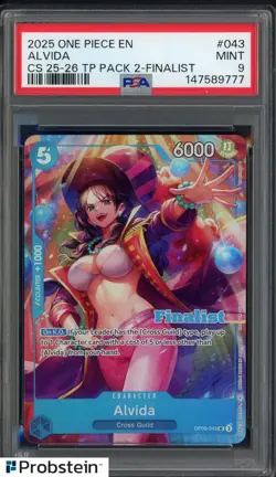 2025 One Piece En Championship 25-26 TP Pack 2 Finalist #043 Alvida PSA 9 - Image 1