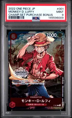 2022 ONE PIECE JPN PROMOS CHAMP SET 2022 PURCHASE BONUS MONKEY D. LUFFY PSA 9 - Image 1