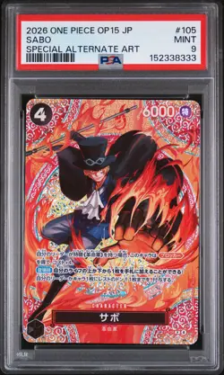 2026 ONE PIECE JPN ADVENTURE ON KAMI'S ISLAND SPECIAL ALT ART #105 SABO PSA 9 - Image 1
