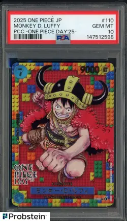 2025 One Piece JP PCC One Piece Day '25 #110 Monkey D. Luffy PSA 10 GEM MINT - Image 1
