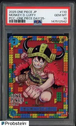 2025 One Piece JP PCC One Piece Day '25 #110 Monkey D. Luffy PSA 10 GEM MINT - Image 1
