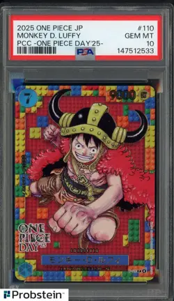 2025 One Piece JP PCC One Piece Day '25 #110 Monkey D. Luffy PSA 10 GEM MINT - Image 1