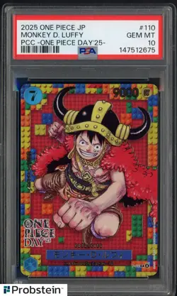 2025 One Piece JP PCC One Piece Day '25 #110 Monkey D. Luffy PSA 10 GEM MINT - Image 1