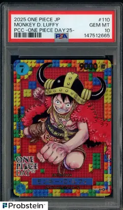2025 One Piece JP PCC One Piece Day '25 #110 Monkey D. Luffy PSA 10 GEM MINT - Image 1