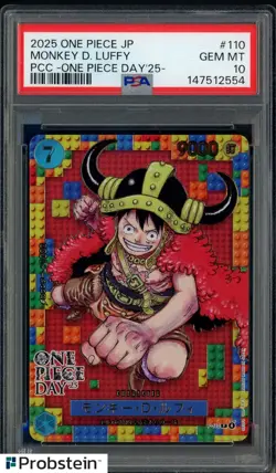 2025 One Piece JP PCC One Piece Day '25 #110 Monkey D. Luffy PSA 10 GEM MINT - Image 1