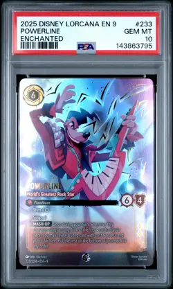 2025 DISNEY LORCANA EN 9-FABLED ENCHANTED #233 POWERLINE PSA 10 - Image 1