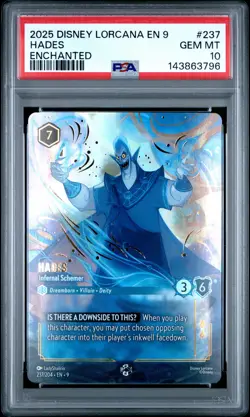 2025 DISNEY LORCANA EN 9-FABLED ENCHANTED #237 HADES - INFERNAL SCHEMER PSA 10 - Image 1