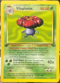 LP 🔥 Vileplume 1st Edition 31/64 - Jungle - Pokemon Card - 1999 - Image 1