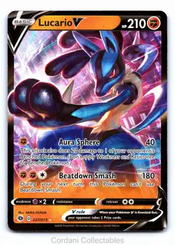 Lucario V 027/073 - Champion's Path - Pokemon Card - Near Mint - Image 1