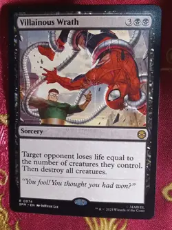 Villanious Wrath Marvels Spider-Man Magic The Gathering MTG Black Sorcery Card - Image 1