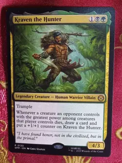 Kraven the Hunter Magic The Gathering Spider-Man MTG Rare CCG Trading Card - Image 1