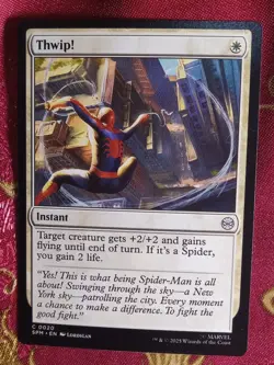 Thwip! Marvels Spider-Man Magic The Gathering MTG White Rare Instant Spell Card - Image 1