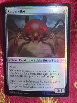 FOIL Spider-bot Marvels Spider-Man Magic The Gathering MTG ARTIFACT Card robot - Image 1
