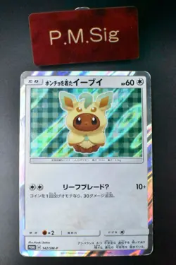Poncho Wearing Eevee 142/SM-P Eevee Mega Campaign Promo 2017 Holo Pokemon Card - Image 1