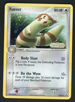 Furret Legend Maker 33/92 Stamped Reverse Holo Pokemon Card TCG - Image 1