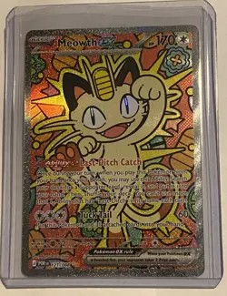 Meowth EX SIR Full Art Holo Rare Pokemon TCG Card 121/088 Perfect Order - Image 1