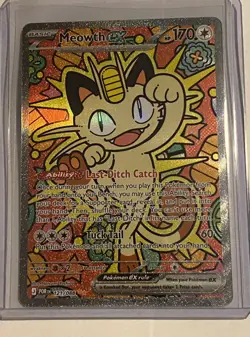 Meowth EX SIR Full Art Holo Rare Pokemon TCG Card 121/088 Perfect Order - Image 3