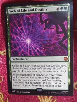 Web of Life and Destiny Marvels Spider-Man Magic The Gathering MTG Mythic Rare - Image 1