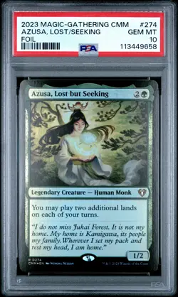 2023 MTG COMMANDER MASTERS FOIL #274 AZUSA, LOST BUT SEEKING PSA 10 - Image 1