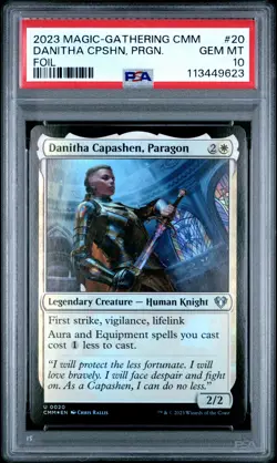 2023 MTG COMMANDER MASTERS FOIL #20 DANITHA CAPASHEN, PARAGON PSA 10 - Image 1