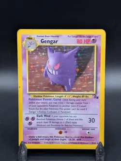 Pokemon Gengar 5/62 Fossil Holo Rare 80 HP Stage 2 English Keiji Kinebuchi - Image 1