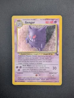 Pokemon Gengar 5/62 Fossil Holo Rare 80 HP Stage 2 English Keiji Kinebuchi - Image 2