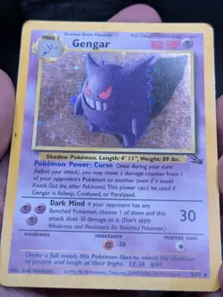 Pokemon Gengar 5/62 Fossil Holo Rare 80 HP Stage 2 English Keiji Kinebuchi - Image 4